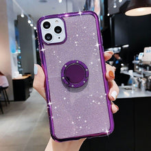 Load image into Gallery viewer, Lovebay Diamond Ring Holder Phone Case For iPhone 11 Pro 7 8 6 6s Plus X XR XS Max Glitter Paper Silicone Soft TPU Back Cover