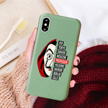 Load image into Gallery viewer, Spain TV La Casa de papel phone case for iPhone 7 8 6S Plus X 11 TV Series Money Heist House Of Paper Phone Cover for XS MAX XR
