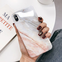 Load image into Gallery viewer, Lovebay Geometric Marble Texture Phone Cases For iPhone 11 X XR XS Max 11 Pro Max Soft IMD Cases Cover For iPhone 6 6S 7 8 Plus