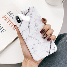 Load image into Gallery viewer, Lovebay Geometric Marble Texture Phone Cases For iPhone 11 X XR XS Max 11 Pro Max Soft IMD Cases Cover For iPhone 6 6S 7 8 Plus