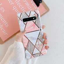 Load image into Gallery viewer, LOVECOM Phone Case For Samsung Galaxy Note 10 A50 A70 S20 S10e S10 S9 S8 Plus Electroplated Geometric Marble Soft IMD Back Cover