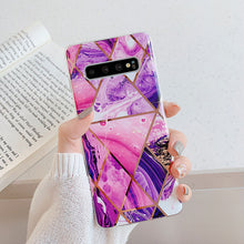 Load image into Gallery viewer, LOVECOM Phone Case For Samsung Galaxy Note 10 A50 A70 S20 S10e S10 S9 S8 Plus Electroplated Geometric Marble Soft IMD Back Cover