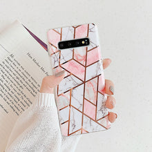 Load image into Gallery viewer, LOVECOM Phone Case For Samsung Galaxy Note 10 A50 A70 S20 S10e S10 S9 S8 Plus Electroplated Geometric Marble Soft IMD Back Cover
