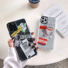 Load image into Gallery viewer, Luxury Art Letter Label Phone Case For iphone 11 Pro Max 7 8 plus Back Cover For iphone X XR XS Max Transparent Soft Cases Funda