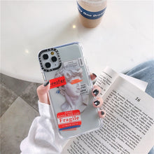 Load image into Gallery viewer, Luxury Art Letter Label Phone Case For iphone 11 Pro Max 7 8 plus Back Cover For iphone X XR XS Max Transparent Soft Cases Funda
