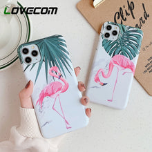 Load image into Gallery viewer, LOVECOM Vintage Flamingo Banana Leaf Phone Case For iPhone 11 Pro Max XR XS Max 7 8 6 6S Plus X Matte Soft IMD Marble Back Cover