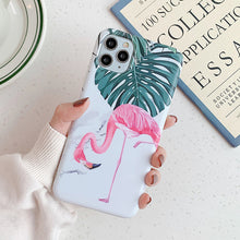 Load image into Gallery viewer, LOVECOM Vintage Flamingo Banana Leaf Phone Case For iPhone 11 Pro Max XR XS Max 7 8 6 6S Plus X Matte Soft IMD Marble Back Cover