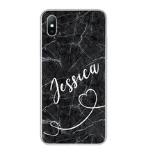 Load image into Gallery viewer, Lovebay DIY Name Custom Phone Case For iPhone 11 Pro 6 6s 7 8 Plus X XR XS Max 5 5s SE Fashion Customized Marble Soft TPU Cover
