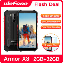 Load image into Gallery viewer, Ulefone Armor X3 Rugged Smartphone Android 9.0 IP68 Android 5.5" 2GB 32GB 5000mAh 3G Rugged Cell Phone Mobile Phone Android