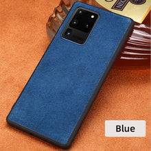 Load image into Gallery viewer, Cow Suede Genuine Leather Smartphone Phone Case for Samsung Galaxy S20 Ultra S20 Plus S20 Note 10 S10 Plus A50 A51 Back Cover