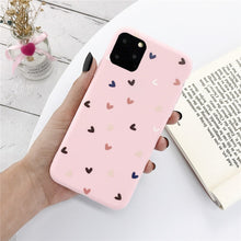 Load image into Gallery viewer, Lovebay Candy Love Heart Phone Case For iPhone 11 Pro X XS XR Max 7 8 6 6s Plus Soft TPU Silicone Solid Color Back Cover Fundas