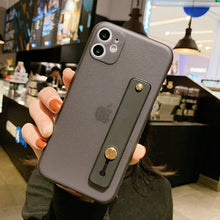 Load image into Gallery viewer, Funda de teléfono de correa de muñeca de Color sólido Lovebay para iPhone 11 Pro 7 8 6s Plus X XR XS Max transparente esmerilado funda trasera suave TPU