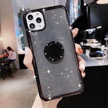 Load image into Gallery viewer, Lovebay Diamond Ring Holder Phone Case For iPhone 11 Pro 7 8 6 6s Plus X XR XS Max Glitter Paper Silicone Soft TPU Back Cover
