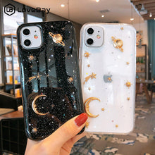 Load image into Gallery viewer, Lovebay Clear Bling Moon Stars Phone Case For iPhone 7 8 6 6s Plus 11 Pro X XR XS Max Glitter Planet Soft TPU Silicon Back Cover
