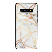 Load image into Gallery viewer, LOVECOM Tempered Glass Phone Case For Samsung Galaxy Note 10 Pro A50 S10 S8 S9 Plus S10e Note 8 9 Geometric Marble Back Cover
