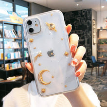 Load image into Gallery viewer, Lovebay Clear Bling Moon Stars Phone Case For iPhone 7 8 6 6s Plus 11 Pro X XR XS Max Glitter Planet Soft TPU Silicon Back Cover

