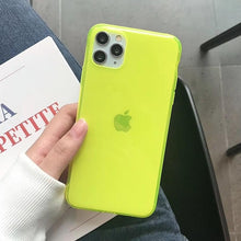 Load image into Gallery viewer, LOVECOM Cute Fluorescent Solid Color Phone Case For iPhone 11 Pro Max XR XS Max 7 8 Plus X Soft TPU Clear Back Cover Coque Gifts
