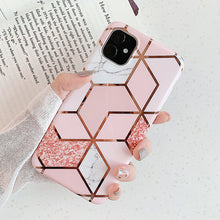 Load image into Gallery viewer, Lovebay Geometric Marble Texture Phone Cases For iPhone 11 X XR XS Max 11 Pro Max Soft IMD Cases Cover For iPhone 6 6S 7 8 Plus
