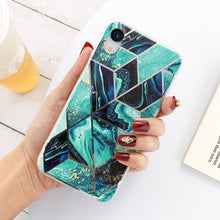 Load image into Gallery viewer, Lovebay Geometric Marble Texture Phone Cases For iPhone 11 X XR XS Max 11 Pro Max Soft IMD Cases Cover For iPhone 6 6S 7 8 Plus
