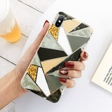 Load image into Gallery viewer, Lovebay Geometric Marble Texture Phone Cases For iPhone 11 X XR XS Max 11 Pro Max Soft IMD Cases Cover For iPhone 6 6S 7 8 Plus
