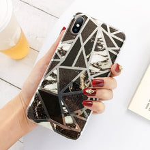 Load image into Gallery viewer, Lovebay Geometric Marble Texture Phone Cases For iPhone 11 X XR XS Max 11 Pro Max Soft IMD Cases Cover For iPhone 6 6S 7 8 Plus
