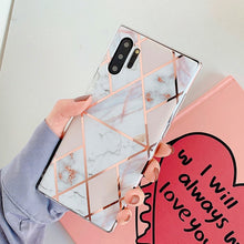 Load image into Gallery viewer, LOVECOM Phone Case For Samsung Galaxy Note 10 A50 A70 S20 S10e S10 S9 S8 Plus Electroplated Geometric Marble Soft IMD Back Cover

