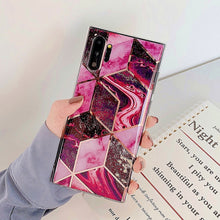 Load image into Gallery viewer, LOVECOM Phone Case For Samsung Galaxy Note 10 A50 A70 S20 S10e S10 S9 S8 Plus Electroplated Geometric Marble Soft IMD Back Cover
