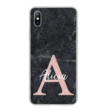 Load image into Gallery viewer, Lovebay DIY Name Custom Phone Case For iPhone 11 Pro 6 6s 7 8 Plus X XR XS Max 5 5s SE Fashion Customized Marble Soft TPU Cover
