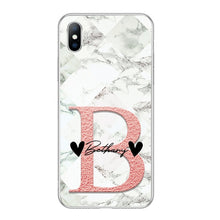 Load image into Gallery viewer, Lovebay DIY Name Custom Phone Case For iPhone 11 Pro 6 6s 7 8 Plus X XR XS Max 5 5s SE Fashion Customized Marble Soft TPU Cover
