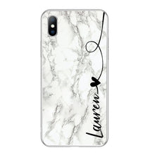 Load image into Gallery viewer, Lovebay DIY Name Custom Phone Case For iPhone 11 Pro 6 6s 7 8 Plus X XR XS Max 5 5s SE Fashion Customized Marble Soft TPU Cover

