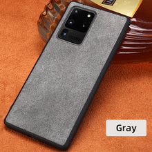 Load image into Gallery viewer, Cow Suede Genuine Leather Smartphone Phone Case for Samsung Galaxy S20 Ultra S20 Plus S20 Note 10 S10 Plus A50 A51 Back Cover
