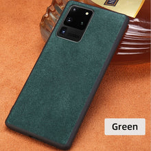 Load image into Gallery viewer, Cow Suede Genuine Leather Smartphone Phone Case for Samsung Galaxy S20 Ultra S20 Plus S20 Note 10 S10 Plus A50 A51 Back Cover
