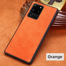 Load image into Gallery viewer, Cow Suede Genuine Leather Smartphone Phone Case for Samsung Galaxy S20 Ultra S20 Plus S20 Note 10 S10 Plus A50 A51 Back Cover

