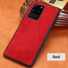 Load image into Gallery viewer, Cow Suede Genuine Leather Smartphone Phone Case for Samsung Galaxy S20 Ultra S20 Plus S20 Note 10 S10 Plus A50 A51 Back Cover
