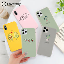 Load image into Gallery viewer, Lovebay Silicone Phone Cases For iPhone 7 XR 11 Pro Avocado Waves Cactus For iPhone 5SE 6 6s 8 Plus X XS Max Soft TPU Back Cover
