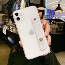 Load image into Gallery viewer, Funda de teléfono de correa de muñeca de Color sólido Lovebay para iPhone 11 Pro 7 8 6s Plus X XR XS Max transparente esmerilado funda trasera suave TPU
